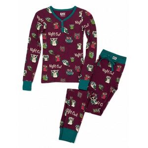 Lazy One Night Owl Thermal Pajama Set Women's Small Cotton Lycra NWOT